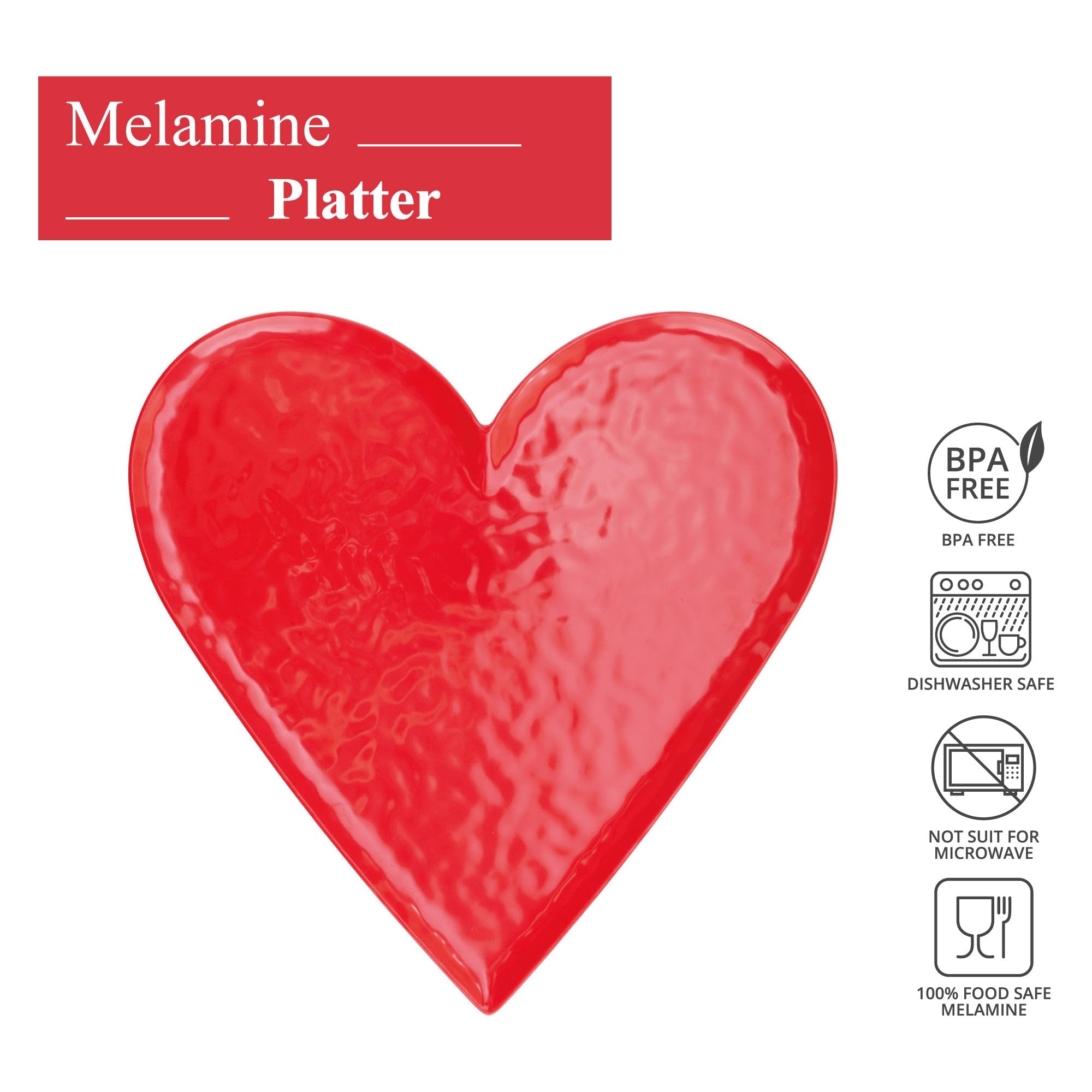 Amazon.com | UP UPware Heart Shaped Melamine Serving Platter